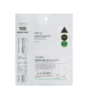 VT Cosmetics – Reedle Shot 100 2-Step Mask - 2 žingsnių intensyvaus poveikio atkuriamoji veido kaukė